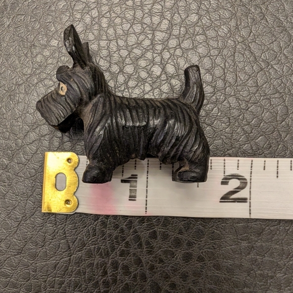 MCM Wood Carved Schnauzer Scotty Dogs Carving Figurine Mid Century 60s Lot Of 2 - Picture 13 of 14